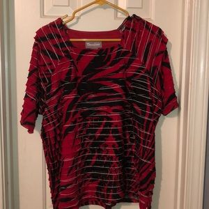 Red and black blouse